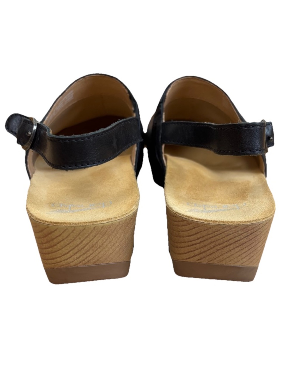 Dansko Tammy Milled Burnished Clog Shoe Size 40 US 9.5-10 Black Leather - Picture 5 of 6